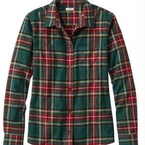 LL Bean Women's Scotch Plaid Flannel Shirt, Princess Mary Size Small
